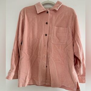 Blush Pink Corduroy LL Bean Button Down Shirt/Jacket